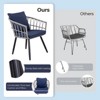 Mshliw 5-Piece Patio Bistro Set with Ottoman, Outdoor Rattan Table and Chairs Set for Porch, Balcony, or Deck – Cushions, Tempered Glass Coffee Table - 4 of 4