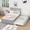 Streamdale Modern Design Wooden Twin Size Platform Bed Frame with Trundle for Grey Color - 2 of 4