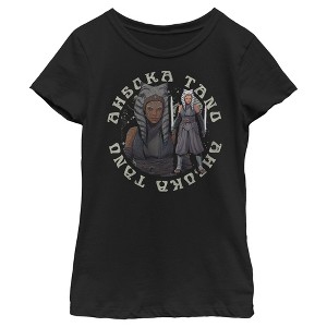 Girl's Star Wars: The Mandalorian Ahsoka Tano Circle T-Shirt - 1 of 4