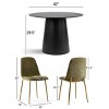 5 PCS Dining Table Set for 4 Modern Wood Round Table With 4 Upholstered Chairs for Dining Room,Farmhouse,Kitchen-Tanpinhause - 3 of 4