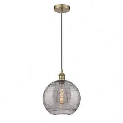 Athens Deco Swirl - 1 Light Mini Pendant In Industrial Style-14.75 Inches Tall and 12 Inches Wide