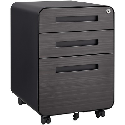 Runesay Mobile File Cabinet 3 Drawer, Under Desk Office, Versatile Storage Cabinet