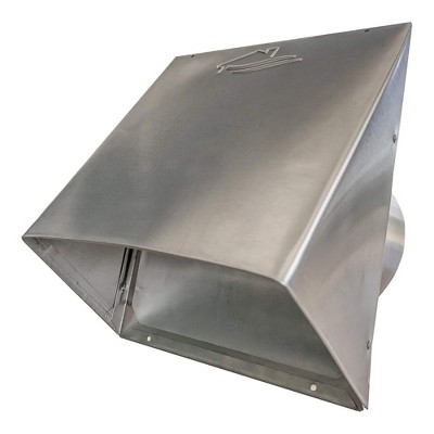 Builder's Best Heavy Gauge Outdoor Wall Vent Hood with Spring Loaded Damper and 6 Inch Diameter, Ideal for Kitchen Wall Vents, Silver