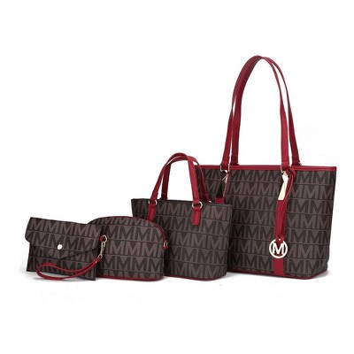MKF Collection Marimar  M Signature Vegan Leather Women’s Tote – 4 Pcs set Handbag by Mia K