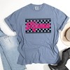 Simply Sage Market Women's Pink Mama Checkered Grunge Short Sleeve Garment Dyed Tee - image 3 of 4