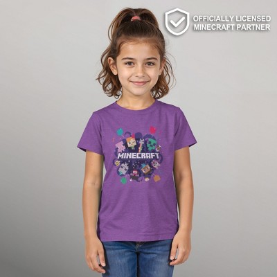 Minecraft Girl's Minecraft Alex Steve Portal Party T-Shirt - Purple Berry - Small — фото 2