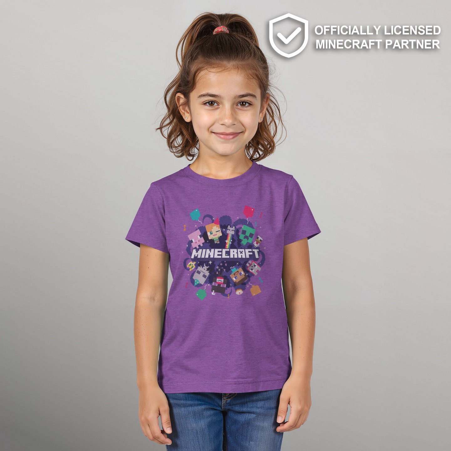 Детская футболка Minecraft Girl's Alex Steve Portal Party T-Shirt - Purple Berry - Small, цвет: Фиолетовый — фото 2