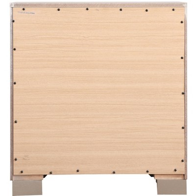 Alana Silver Champagne 2 Drawer Nightstand with Mirror Accents