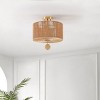 Solmaz 3 Light 15.25" Flush Mount - FLU4103 - Natural/Gold - Safavieh - 3 of 4