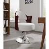 Manhattan Comfort Set of 2 Bopper Faux Leather Adjustable Height Swivel Accent Chairs White: Chrome-Plated, Easy Clean - 2 of 4