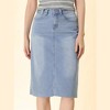 INSPIRE CHIC Women's Casual High Waist Back Slit Short Denim Skirts - 2 of 4