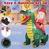 Resenkos 6.7-Ft Christmas Inflatable Santa Riding Dinosaur with LED Lights - Multi-Color Green - 4 of 4