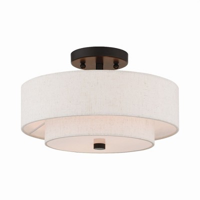 Livex Lighting Meridian 2 - Light Semi-Flush Mount in  English Bronze