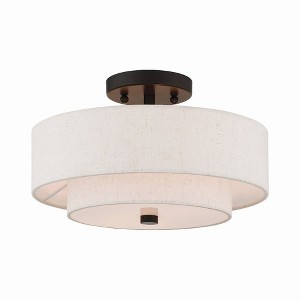 Livex Lighting Meridian 2 - Light Semi-Flush Mount in  English Bronze - 1 of 4