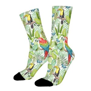 Tropical Rainforest Women Printed Crew Socks Funny Funky Socks Soft Polyester Novelty Gifts for Artists Men - 1 of 1