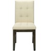 Monarch Specialties Dining Chair 37 inch Height Set Of 2 Upholstered Dining Room Kitchen Cream Fabric Grey Solid Wood Transitional - 3 of 4