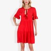 Anna-Kaci Women's Ruffle Sleeve Tiered Dress With Button And Tassel Detail for Casual Looks - 3 of 4