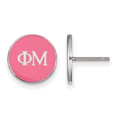 Black Bow Jewelry Sterling Silver Phi Mu Greek Life Stud Earrings