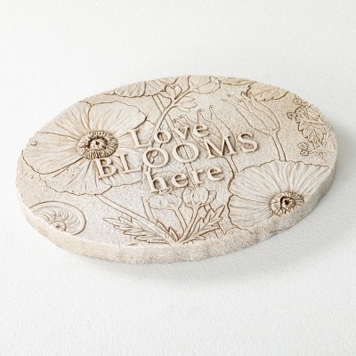 Sullivans 12" Love Blooms Stepping Stone, Magnesia