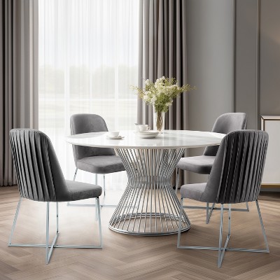 Well Woven Montague Velvety Soft Modern Accent Chairs  With Metal Legs - Perfect for Living Room,Office, Dining Space & Vanity
