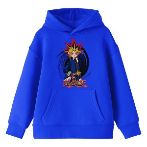 Yugi-Gi-Oh Yugi & Logo Long Sleeve Blue Youth Sweatshirt - 1 of 3