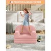 2-in-1 Convertible Kids Sofa with Teddy Fleece, Foldable Toddler Lounger for Playroom, Bedroom, Nursery, Gift for Boys and Girls - 4 of 4