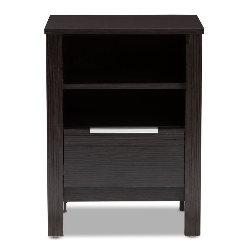 Hamish Modern and Contemporary Finished 1 Drawer Nightstand Dark Brown - Baxton Studio, 4 of 11