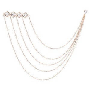 Unique Bargains Bouquet Square Rhinestone Square Tassel Chain Brooch Lapel Suit Pins 1 Pc - 1 of 4