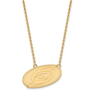 Black Bow Jewelry 14k Yellow Gold Carolina Hurricanes NHL Necklace 18 Inch - 1 of 4