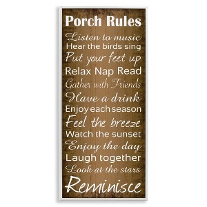 Stupell Industries Porch Rules Country Rustic, 10" x 24" - 1 of 4