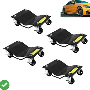 Heavy-Duty Steel Car Wheel Dolly Set of 2/4 4000lbs/8000LBS Capacity Anti-Skid Tire Skates with 360° Swivel Casters - 1 of 4