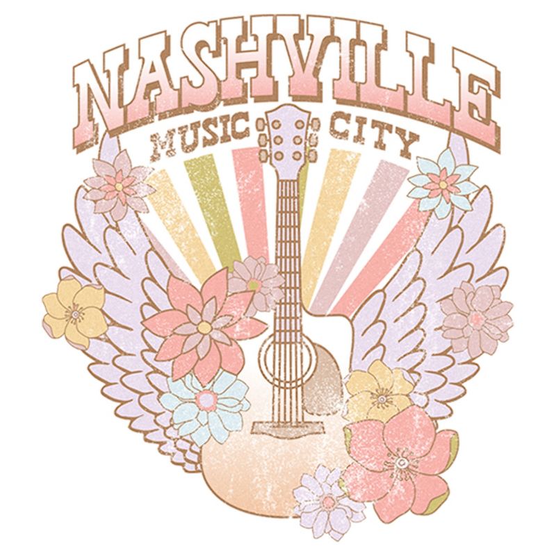Women's Lost Gods Distressed Nashville Music City T-Shirt, 2 of 4
