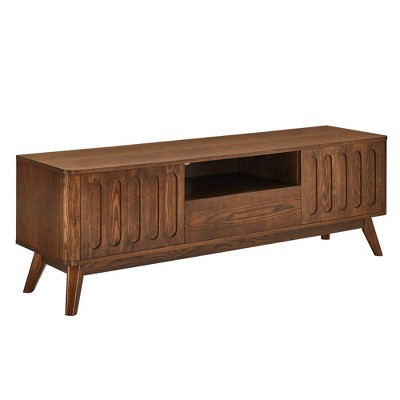 NicBex TV Stands for 65 inch TV,Entertainment Center with 1 Cabinets and 2 Open Shelves,TV Console for Living Room, Bedroom, Home,Brown
