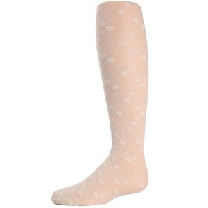 Memoi Infant Sweet Blossoms Sheer Raised Floral Print Tights - 1 of 2