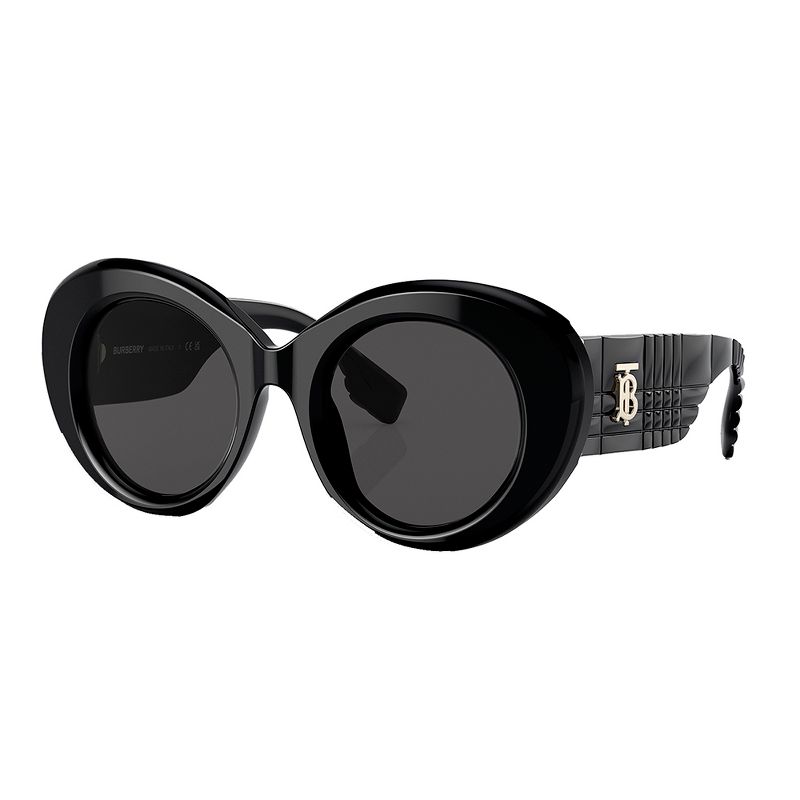 Burberry MARGOT BE 4370U 300187 Womens Round Sunglasses Black 49mm, 2 of 4