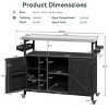 Coolbibila-Outdoor Kitchen Island, Rolling Bar Cart & Storage Cabinet, Farmhouse Solid Wood Outdoor Grill Table With Stainless Steel Top - 4 of 4