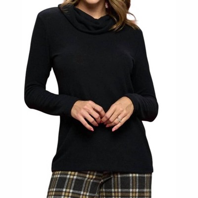 Women's Brushed Knit Cowl Neck Sweater - reneec.