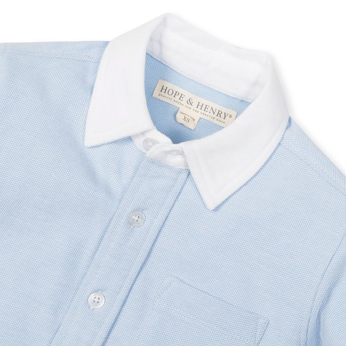 Hope & Henry Boys' Long Sleeve Pique Button-Down Shirt, Kids - thumbnail 5