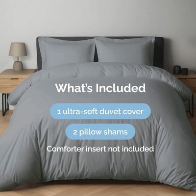 Steel Blue Full Size Ultra Soft Microfiber Duvet Cover Set