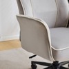 Karl Home | 28.5 inch White Velvet Dovetail Swivel Office Chair With Wheels - 2 of 4
