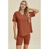 I am a Fashion Junky Basic Bae Full Size Ribbed V-Neck Short Sleeve Top and Shorts Set - 4 of 4
