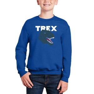 LA Pop Art T-Rex Head - Boy's Word Art Crewneck Sweatshirt - 1 of 3