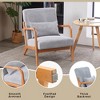 HOMEFUN Mid Century Modern Upholstered  PU Leather Wooden Frame Accent Armchair with Pillow and Cushion - 4 of 4