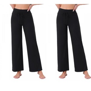 INSPIRE CHIC Women's 2 Pcs Pajama Pants Wide-Leg Casual Lounge Yoga Drawstring Bottoms - 1 of 4