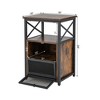 Tangkula 2PCS Side End Table Nightstands w/ 2 Open shelves & 2 Flip Drawers Rustic Brown - 4 of 4