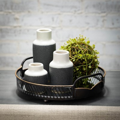 Trio of Timeless Ceramic Vases in White and Black