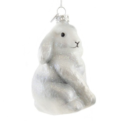 Noble Gems 4.5" Baby Bunny Christmas Glitter  -  Tree Ornaments