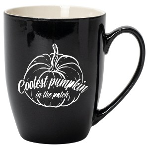 Elanze Designs Coolest Pumpkin In The Patch Black 10 ounce New Bone China Coffee Cup Mug - 1 of 4