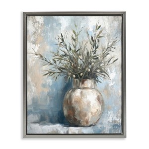 Stupell Industries Potted Olive Branches Black Framed Floater Canvas Wall Art - 1 of 4
