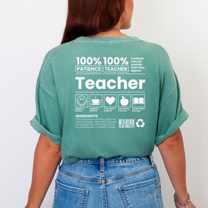 Simply Sage Market S.W.Smiley Teacher Recipe Front & Back Design Garment Dyed Tee - 1 of 4